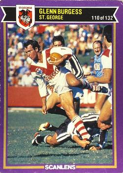 1987 Scanlens Rugby League #110 Glenn Burgess Front